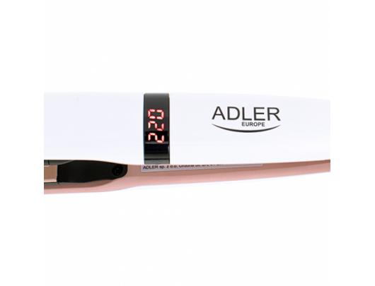 Žnyplės plaukams Adler Hair Straightener AD 2321 Warranty 24 month(s), Ceramic heating system, Display LCD, Temperature (min) 140 °C, Temperature (max
