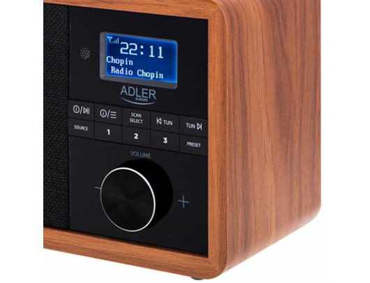 Radijo imtuvas Adler Radio DAB+ Bluetooth AD 1184	 Display LCD, Black/Brown, Alarm function