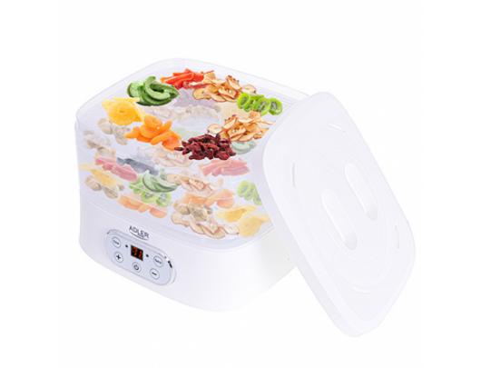 Vaisių džiovyklė Adler Food Dehydrator AD 6658 Power 230 W, Number of trays 5, Temperature control, Integrated timer, White