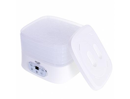 Vaisių džiovyklė Adler Food Dehydrator AD 6658 Power 230 W, Number of trays 5, Temperature control, Integrated timer, White