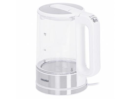 Virdulys Mesko Kettle MS 1301w	 Electric, 1850 W, 1.7 L, Glass/Stainless steel, 360° rotational base, White