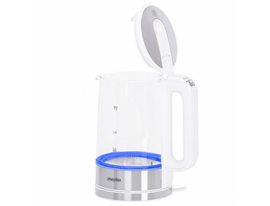 Virdulys Mesko Kettle MS 1301w	 Electric, 1850 W, 1.7 L, Glass/Stainless steel, 360° rotational base, White
