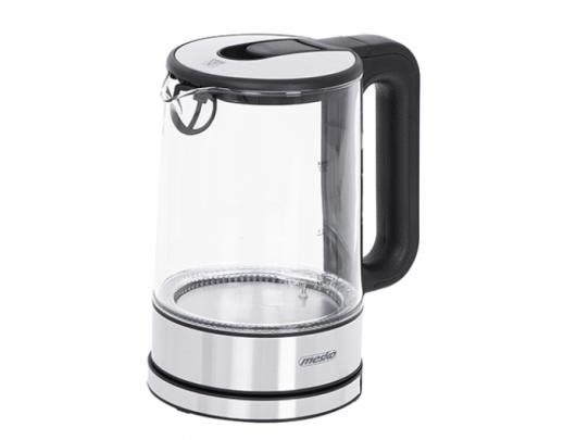 Virdulys Mesko Kettle MS 1301b Electric, 1850 W, 1.7 L, Glass/Stainless steel, 360° rotational base, Black