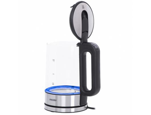 Virdulys Mesko Kettle MS 1301b Electric, 1850 W, 1.7 L, Glass/Stainless steel, 360° rotational base, Black