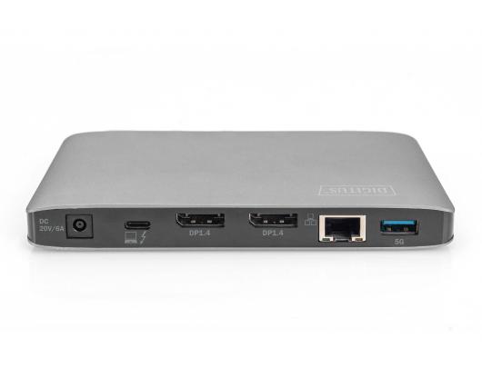 Jungčių stotelė Digitus Universal Docking Station USB 3.0, 7-Port, Travel 2x Video, 3x USB 3.0, 1x USB-C, RJ45, 1xAudio Stereo jack (3.5 mm)