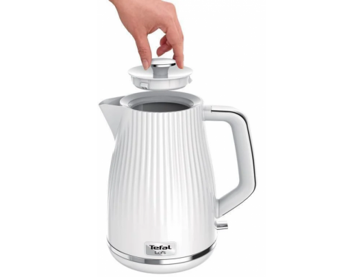 Virdulys TEFAL Electric Kettle KO250130	 2400 W, 1.7 L, Plastic, 360° rotational base, White