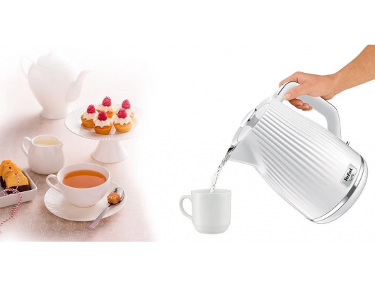 Virdulys TEFAL Electric Kettle KO250130	 2400 W, 1.7 L, Plastic, 360° rotational base, White