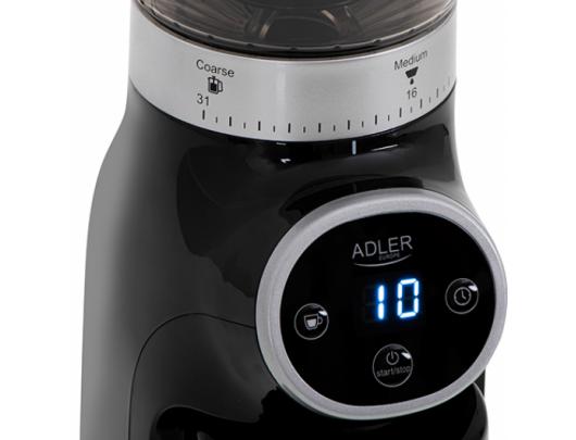 Kavamalė Adler Coffee Grinder AD 4450 Burr 300 W, Coffee beans capacity 300 g, Number of cups 1-10 vnt, Black