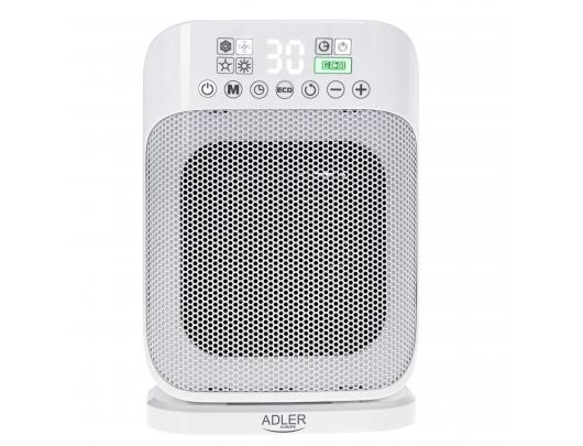 Šildytuvas Adler Heater with Remote Control AD 7727 Ceramic, 1500 W, Number of power levels 2, Suitable skirta rooms up to 15 m², White
