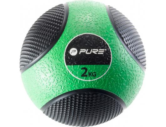 Pure2Improve Medicine Ball, 2 kg Black/Green, Rubber