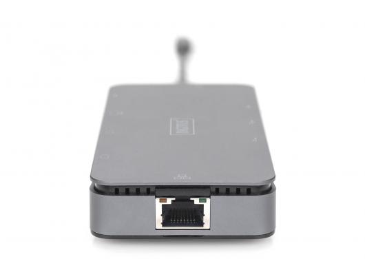 Jungčių stotelė Digitus 11 in 1 USB-C Docking Station and SSD Enclosure DA-70896 4x USB 3.0, 1x VGA, 1x HDMI, RJ45, Card Reader skirta SD and TF card
