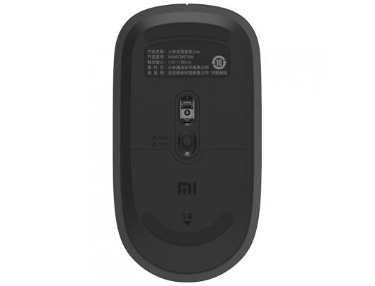Pelė Xiaomi Wireless Mouse Lite USB Type-A, Optical mouse, Grey/Black