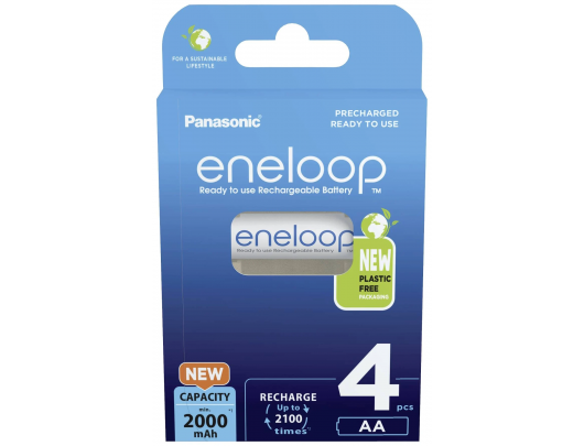 Įkraunamos barterijos Panasonic Rechargeable Batteries ENELOOP BK-3MCDE/4BE AA, 2000 mAh, 4 vnt