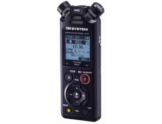 Diktofonas Olympus Linear PCM Recorder LS-P5 Rechargeable, Microphone connection, Stereo, FLAC / PCM (WAV) / MP3, Black, MP3 playback, 59 Hrs 35 min