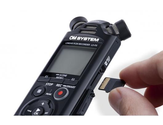 Diktofonas Olympus Linear PCM Recorder LS-P5 Rechargeable, Microphone connection, Stereo, FLAC / PCM (WAV) / MP3, Black, MP3 playback, 59 Hrs 35 min