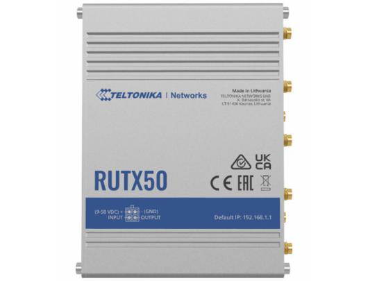 Maršrutizatorius Teltonika INDUSTRIAL 5G ROUTER RUTX50 802.11ac, 867 Mbit/s, 10/100/1000 Mbps Mbit/s, Ethernet LAN (RJ-45) ports 5, Mesh Support Yes,