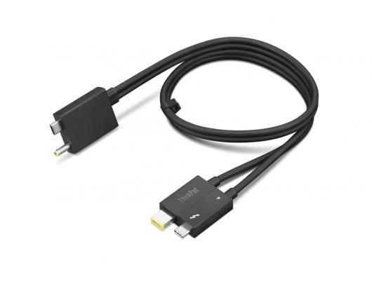 Kabelis Lenovo Thunderbolt 24 pin USB-C Slim Tip 24 pin USB-C/power DC jack Juoda 70 cm