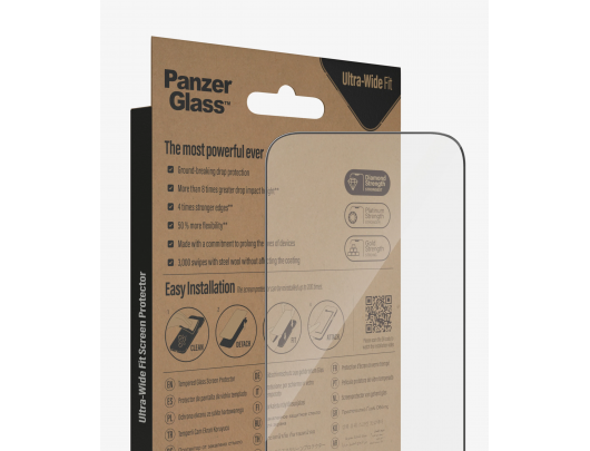 Apsauginis stiklas PanzerGlass Apple iPhone 14 Pro Juodas Permatomas