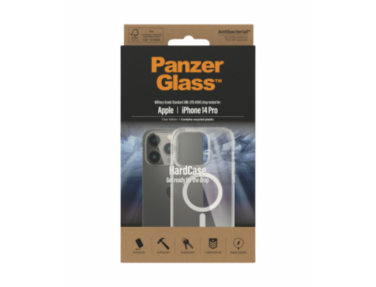Dėklas PanzerGlass HardCase, MagSafe suderinamumas, Apple iPhone 14 Pro, permatomas