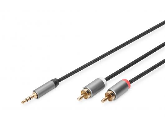 Kabelis Digitus | Audio cable | Male | RCA | Mini-phone stereo 3.5 mm | Black | 1.8 m