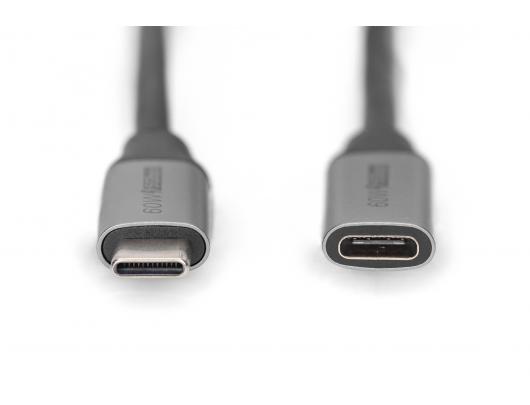 Kabelis Digitus USB-C/M to USB-C/F Extension Cable 	DB-300230-010-S USB-C jack, USB C, plug, Black, 1 m