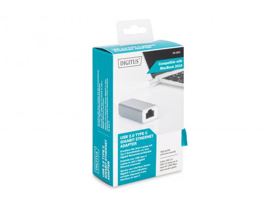 LAN adapteris Digitus USB Type C 3.0 Gigabit Ethernet Adapter 10/100/1000 Mbps 	DN-3024