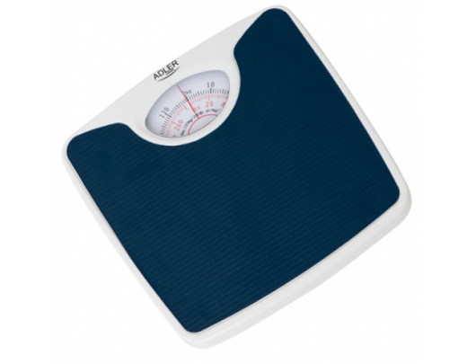 Svarstyklės Adler Mechanical bathroom scale AD 8151b Maximum weight (capacity) 130 kg, Accuracy 1000 g, Blue/White