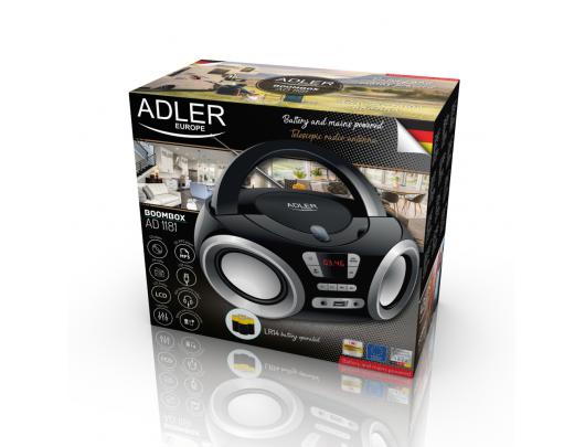 Magnetola Adler CD Boombox AD 1181 USB connectivity, Speakers, Black
