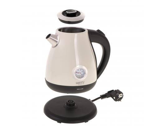 Virdulys Camry Kettle with a thermometer CR 1344 Electric, 2200 W, 1.7 L, Stainless steel, 360° rotational base, Cream