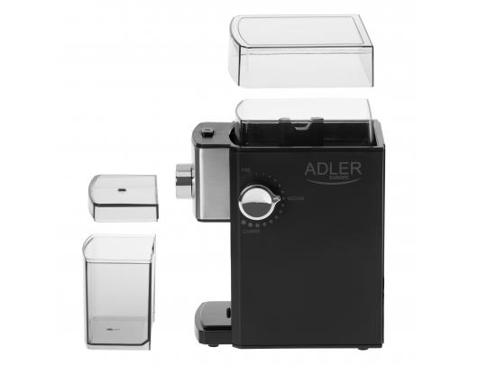 Kavamalė Adler Coffee Grinder AD 4448 300 W, Coffee beans capacity 250 g, Number of cups 12 per container vnt, Black