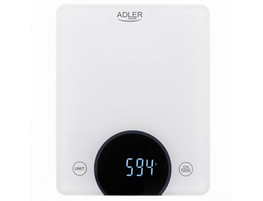 Virtuvinės svarstyklės Adler Kitchen Scale AD 3173w Maximum weight (capacity) 10 kg, Graduation 1 g, Display type LED, White