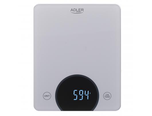 Virtuvinės svarstyklės Adler Kitchen Scale AD 3173s Maximum weight (capacity) 10 kg, Graduation 1 g, Display type LED, Grey
