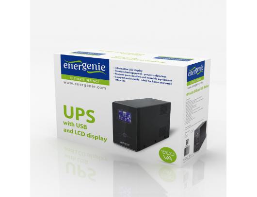 Nepertraukiamo maitinimo šaltinis Energenie UPS with USB and LCD display, 2000 VA, black