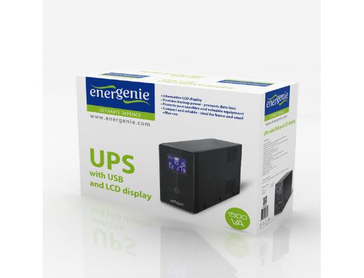Nepertraukiamo maitinimo šaltinis Energenie UPS with USB and LCD display, 3000 VA, black
