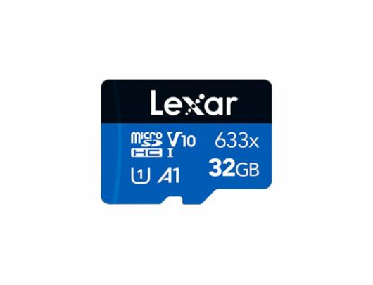 Atminties kortelė Lexar Memory card LMS0633032G-BNNNG 32GB, microSDHC, Flash memory class UHS-I Class 10, Adapter