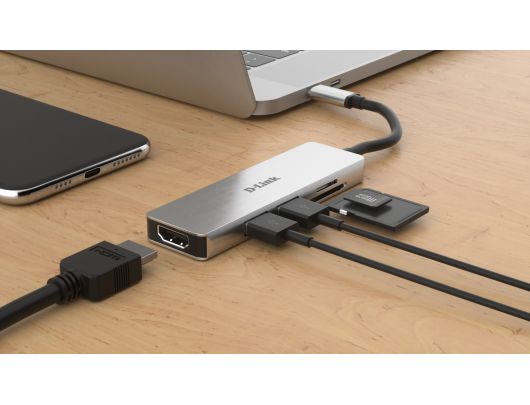 Jungčių stotelė D-Link 5-in-1 USB-C™ Hub with HDMI and SD/microSD Card Reader DUB-M530	 0.11 m