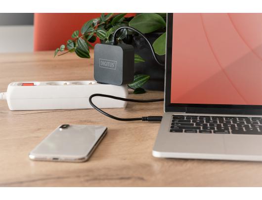 Įkroviklis Digitus Notebook Charger USB-C Power supply 65W PD3.0 DA-10071	 1.2 m, Black