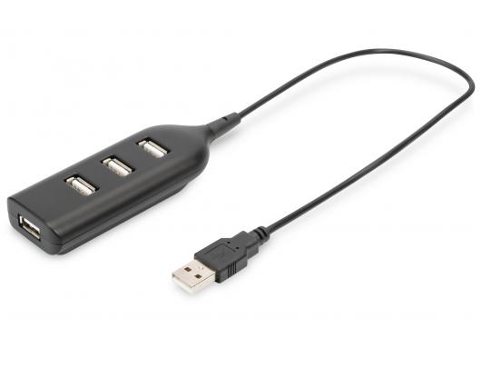 Jungčių stotelė Digitus USB 2.0 Hub, 4-Port, Bus Powered 4 X USB A/F AT Connected Cable AB-50001-1