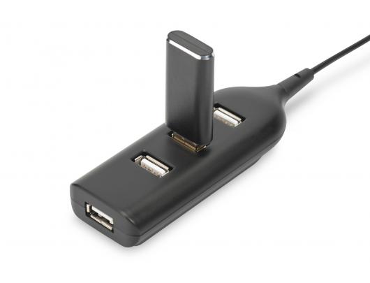 Jungčių stotelė Digitus USB 2.0 Hub, 4-Port, Bus Powered 4 X USB A/F AT Connected Cable AB-50001-1