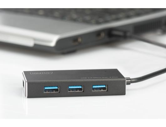 Jungčių stotelė Digitus USB 3.0 Hub, 4-port Incl. 5V/2A power supply DA-70240-1