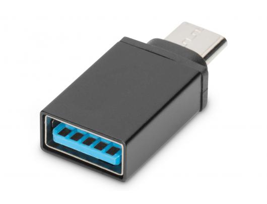 Adapteris Digitus USB Type-C adapter, type C to A M/F, 3A, 5GB, 3.0 Version AK-300506-000-S	 Black, Jack USB A, Plug USB C