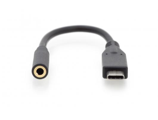 Adapteris Digitus USB Type-C Audio adapter cable, Type-C - 3.5mm M/F, 0.2m, Audio input/output, Version 3.1 AK-300321-002-S	 Black, 3.5mm, Type