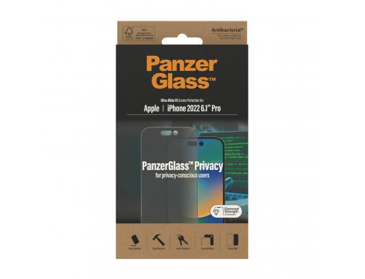 Ekrano apsauga PanzerGlass Screen protector, Apple, iPhone 14 Pro, Glass, Black, Privacy