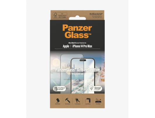 Ekrano apsauga PanzerGlass Screen protector, Apple, iPhone 14 Pro Max, Glass, Clear, Anti-Reflective