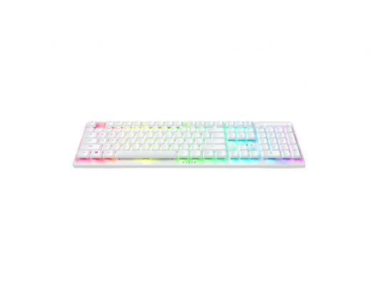 Klaviatūra Razer Optical Gaming Keyboard Deathstalker V2 Pro RGB LED light, US, Wireless, White, Purple Switch