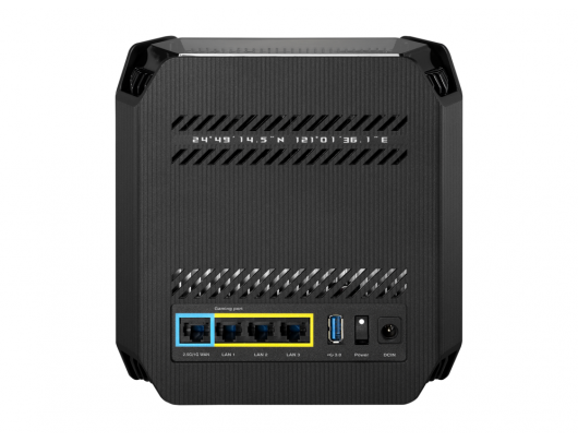Maršrutizatorius Asus Wifi 6 802.11ax Tri-band Gigabit Gaming Mesh Router GT6 ROG Rapture (1-Pack) 802.11ax, 10/100/1000 Mbit/s, Ethernet LAN (RJ-45)