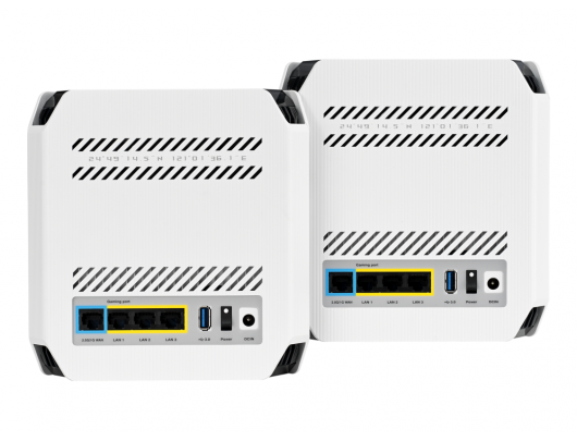 Maršrutizatorius Asus Wifi 6 802.11ax Tri-band Gigabit Gaming Mesh System GT6 ROG Rapture (2-Pack) 802.11ax, 10/100/1000 Mbit/s, Ethernet LAN (RJ-45)