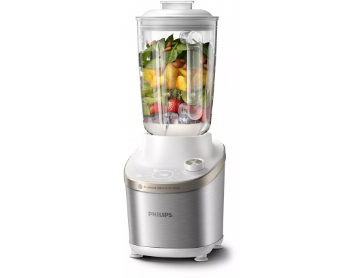 Kokteilinė Philips HR3760/01 7000 Series, stalinis, 1500 W, stiklinis indas, talpa 2 L, ledo smulkinimas, metalinis/baltas.