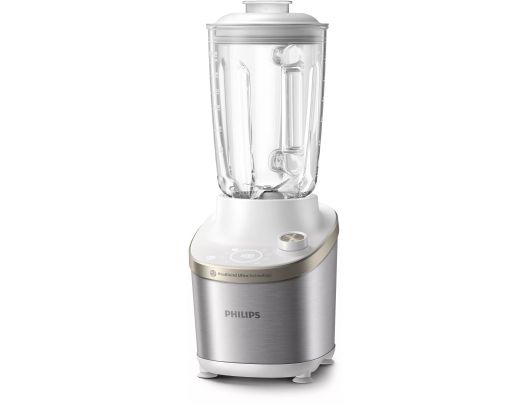 Kokteilinė Philips HR3760/01 7000 Series, stalinis, 1500 W, stiklinis indas, talpa 2 L, ledo smulkinimas, metalinis/baltas.