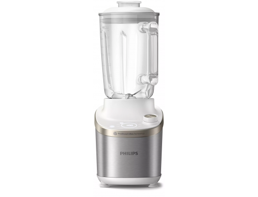 Kokteilinė Philips HR3760/01 7000 Series, stalinis, 1500 W, stiklinis indas, talpa 2 L, ledo smulkinimas, metalinis/baltas.